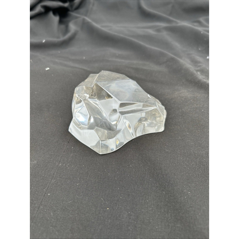 Glacier‎ Iceberg Crystal Paperweight Belgium Signed Val St Lambert Approx 2"x 4"